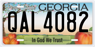 GA license plate QAL4082