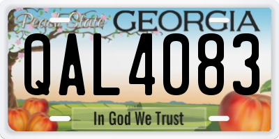 GA license plate QAL4083