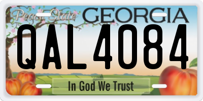 GA license plate QAL4084