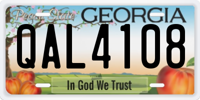 GA license plate QAL4108