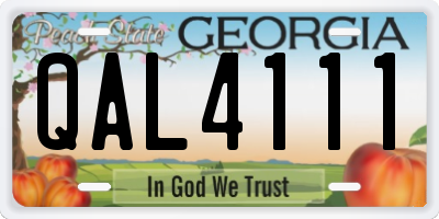 GA license plate QAL4111