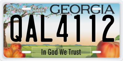 GA license plate QAL4112