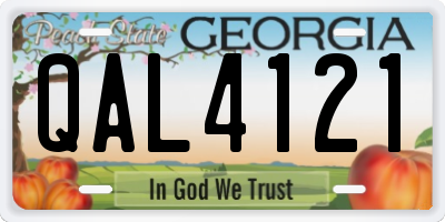 GA license plate QAL4121