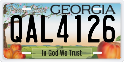 GA license plate QAL4126