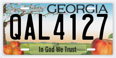 GA license plate QAL4127