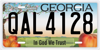 GA license plate QAL4128