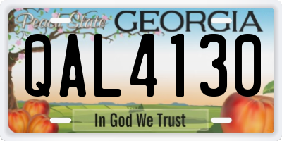 GA license plate QAL4130