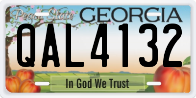 GA license plate QAL4132