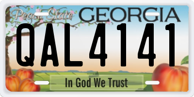 GA license plate QAL4141