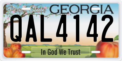 GA license plate QAL4142