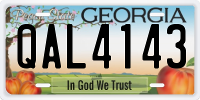 GA license plate QAL4143