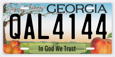 GA license plate QAL4144