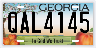 GA license plate QAL4145