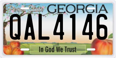 GA license plate QAL4146