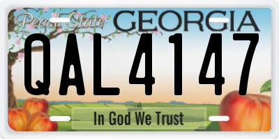 GA license plate QAL4147