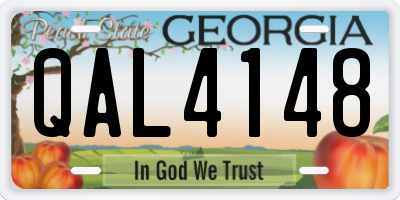 GA license plate QAL4148