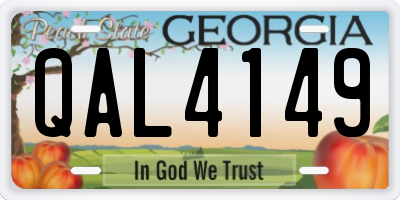 GA license plate QAL4149