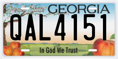 GA license plate QAL4151