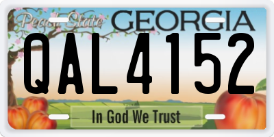 GA license plate QAL4152