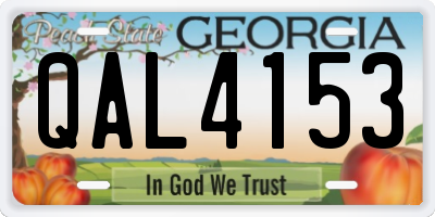 GA license plate QAL4153