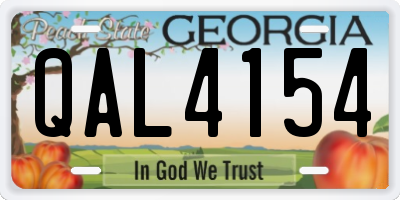 GA license plate QAL4154