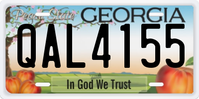 GA license plate QAL4155