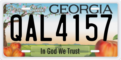 GA license plate QAL4157
