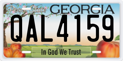 GA license plate QAL4159