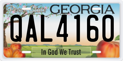 GA license plate QAL4160