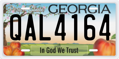 GA license plate QAL4164