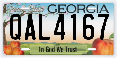 GA license plate QAL4167