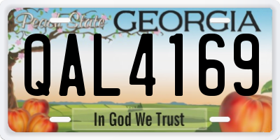 GA license plate QAL4169