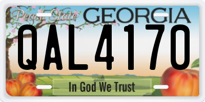 GA license plate QAL4170