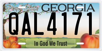 GA license plate QAL4171