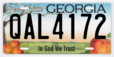 GA license plate QAL4172