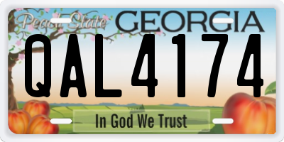 GA license plate QAL4174