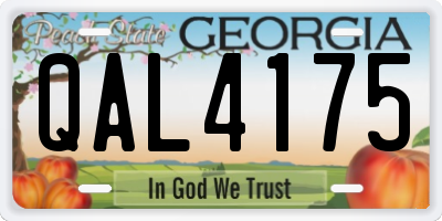 GA license plate QAL4175