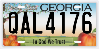 GA license plate QAL4176