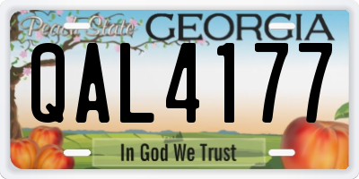 GA license plate QAL4177