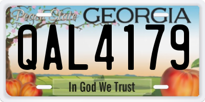 GA license plate QAL4179