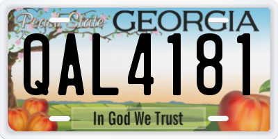 GA license plate QAL4181