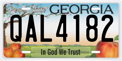 GA license plate QAL4182