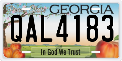 GA license plate QAL4183