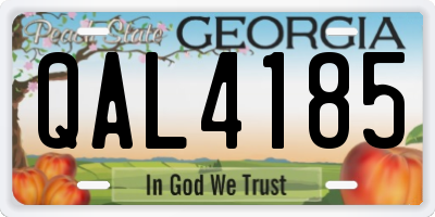 GA license plate QAL4185