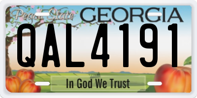 GA license plate QAL4191