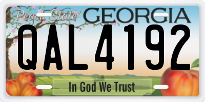 GA license plate QAL4192