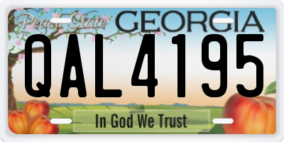 GA license plate QAL4195