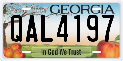 GA license plate QAL4197