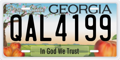 GA license plate QAL4199