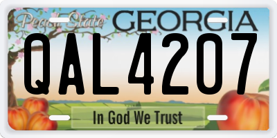 GA license plate QAL4207